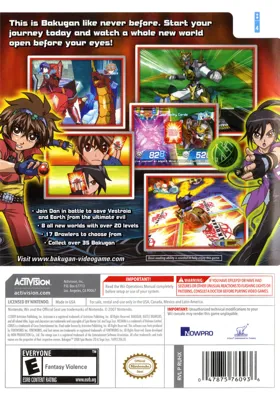 Bakugan Battle Brawlers box cover back